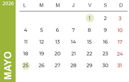 Feriados Mayo 2025